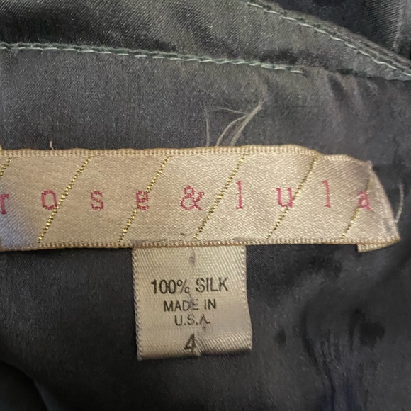 Rose & Lula 100% Silk Metallic Iridescent Marylyn Monroe Halter Dress Size 4 - Picture 14 of 16